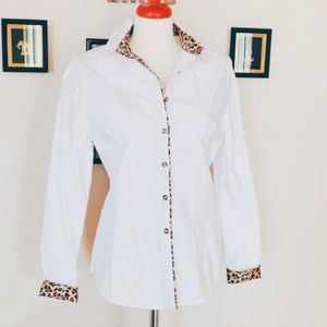 *New* White Dressy Fitted Long Sleeve Shirt